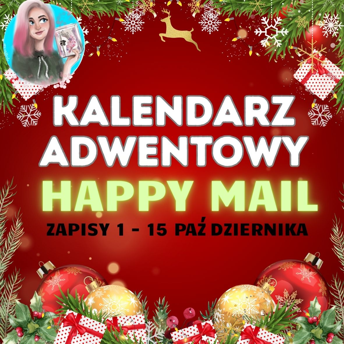 KALENDARZ ADWENTOWY w nim Happy Mail Święta