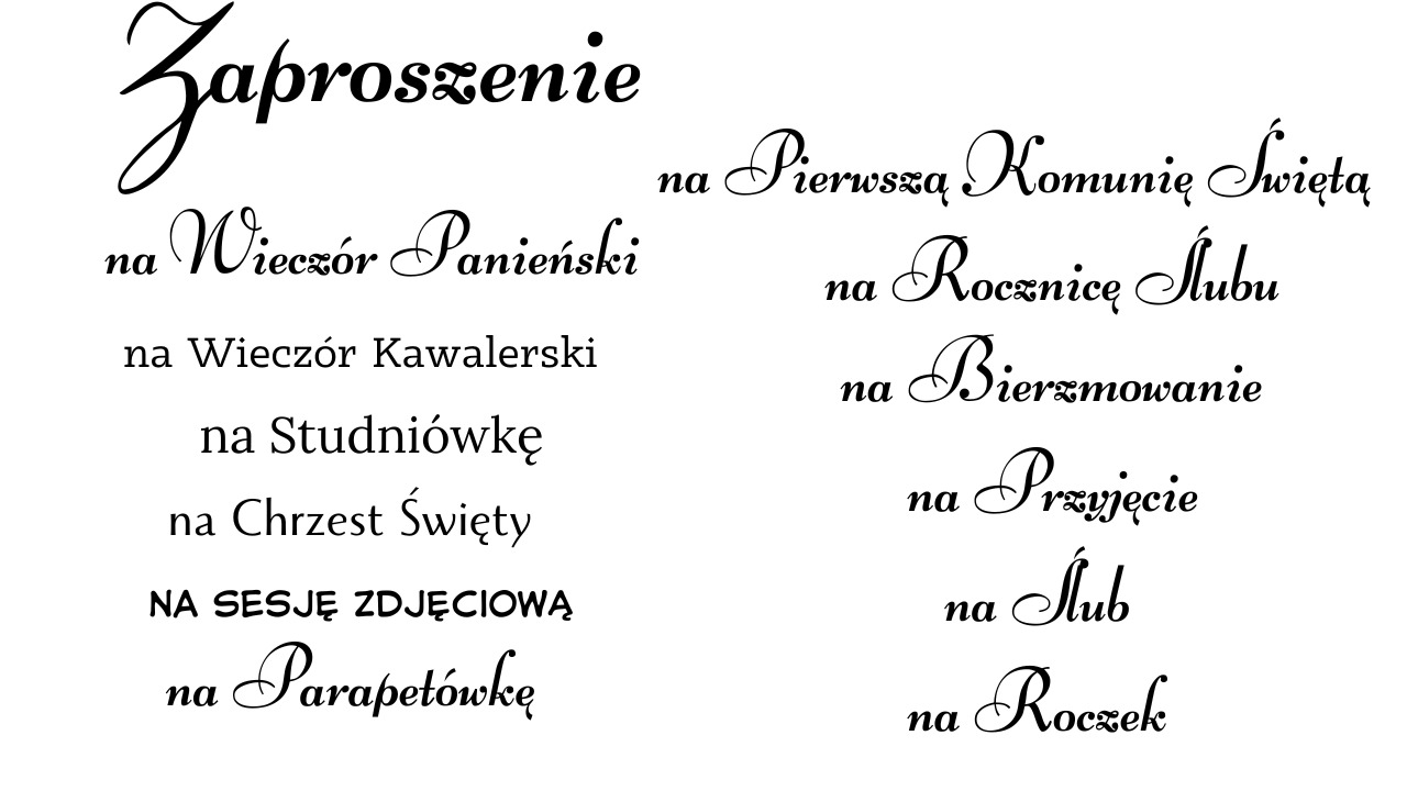 zestaw stempli "Zaproszenie" z wykrojnikiem
